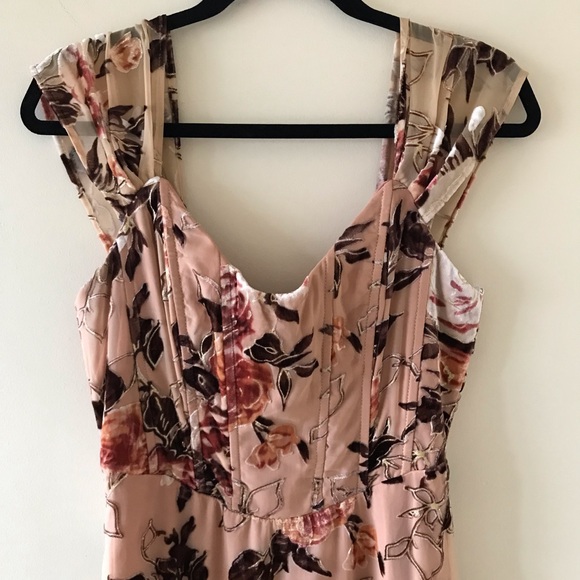 Lulus Composed Beauty Blush Pink Burnout Velvet Floral Midi Dress, NWT - Picture 6 of 16